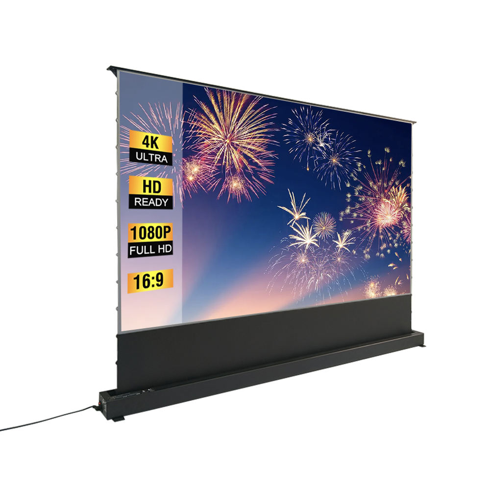floor raising projector screen 150