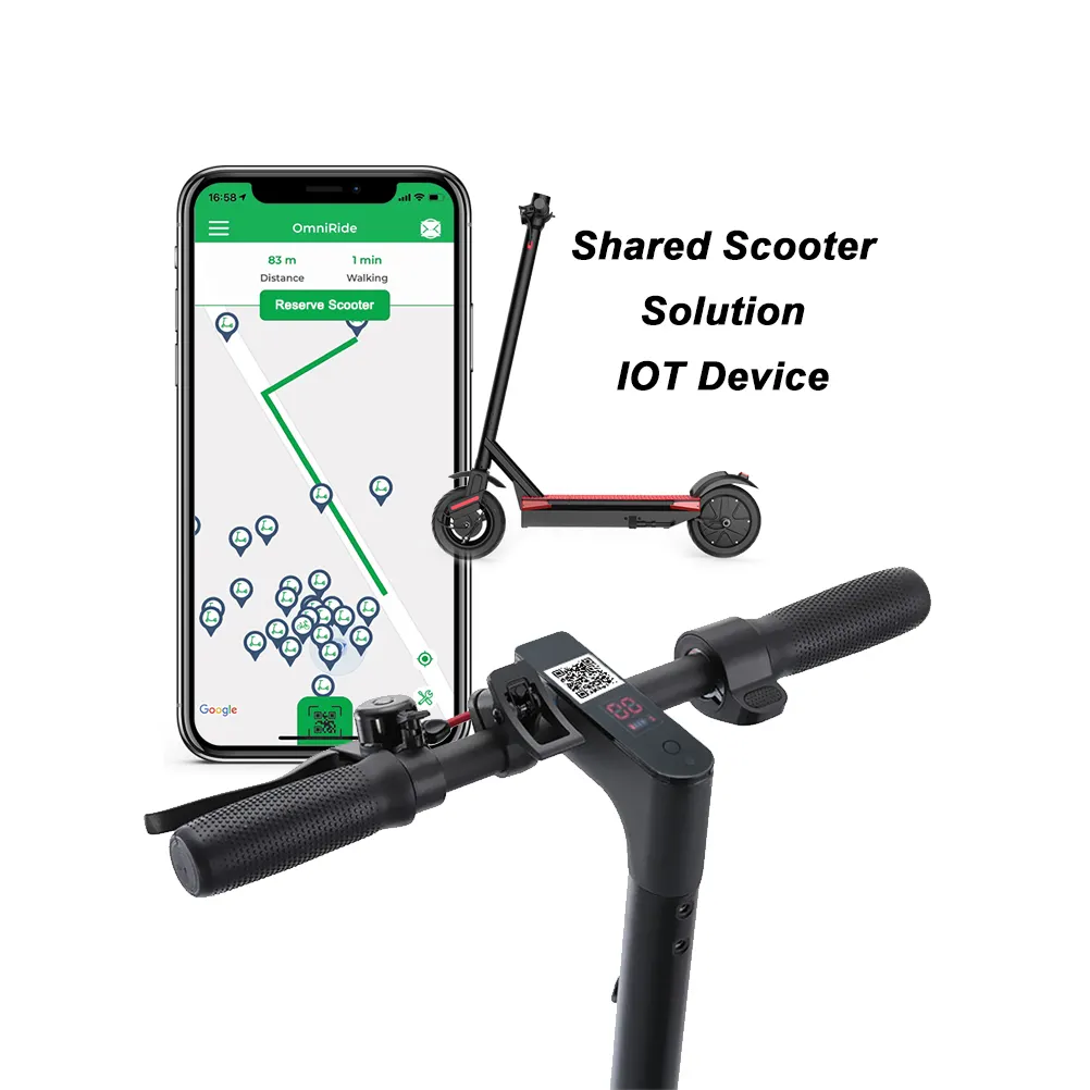 Escooter Ride Sharing Solution Renting APP Controlled GPS Rent Ev Scoot System Handled IOT Lock For Electric Scooter