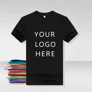 Camiseta de algodón 100% de alta calidad para hombre, camisa con estampado de logotipo personalizado, talla grande, unisex