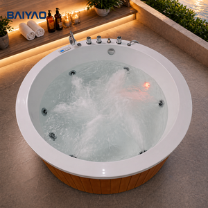 อ่างสปากลางแจ้งสไตล์ยุโรปยอดนิยมขนาด2x2เมตรอ่างน้ำวนอ่างอาบน้ำ - Product Image 3
