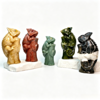 Vente en gros de figurines de caméléons en cristal de 10 cm, sculptures d'animaux reptiles, statues de lézards pour la décoration de la maison et les cadeaux