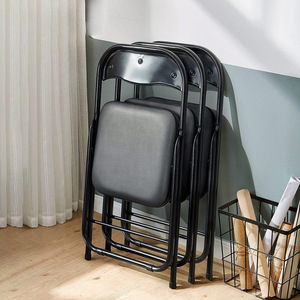 Chaise de bureau pliable, structure métallique, pieds en acier, design minimaliste pour usage domestique ou professionnel - Product Image 2