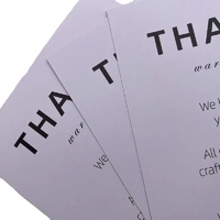 Cartes en papier d'art personnalisées de haute qualité, cartes-cadeaux de remerciement recyclées pour affaires, impression de logo, papier carton de qualité supérieure