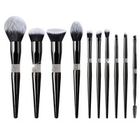 Nouvelle Collection 2024 : Kit de 10/12 Pinceaux de Maquillage Professionnels Personnalisables – Fibres Synthétiques, Manches en Plastique, pour Fond de Teint