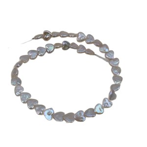 Collier de perles de culture d'eau douce naturelles, forme baroque en cœur, blanches, 11-12 mm, semi-finies - Product Image 5