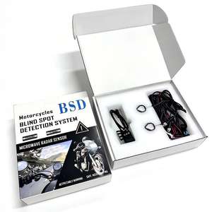 Détecteur de radar d'angle mort pour motos tout-terrain avec voyants lumineux et rétroviseurs grand angle rotatifs et réglables - Product Image 6