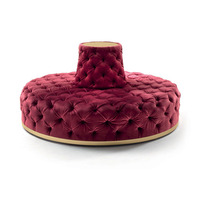 Smartmiur — canapé circulaire moderne en velours rouge, nouveau modèle, design avec boutons, style moderne, pour hall d'entrée, meuble à boutons