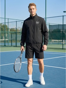 Veste de club de tennis pour <span class=keywords><strong>homme</strong></span>, entièrement zippée, col rabattable, décontractée pour le vendredi, plusieurs couleurs, imperméable, respirante, en toile - Product Image 2