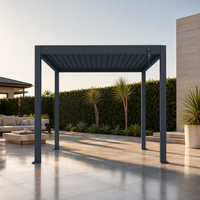 Pergola motorisée électrique en aluminium à lames orientables avec finition thermolaquée pour piscine extérieure et balcon - Design inspiré de la nature