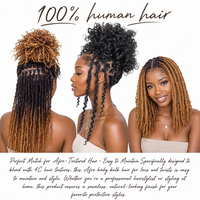 Extensions de tresses en cheveux humains brésiliens vierges bruts 100% naturels, 50g, pour dreadlocks, Remy Afro Kinky, au crochet, noir naturel, pour femmes, 8"-30"