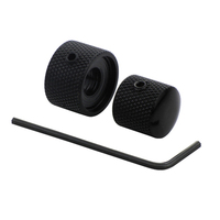 Bouton concentrique double en aluminium anodisé noir argenté de précision personnalisé CNC de haute qualité