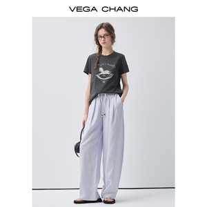 <span class=keywords><strong>Pantaloni</strong></span> Larghi in <span class=keywords><strong>Lino</strong></span> Blu Chiaro a Vita Alta con Coulisse VEGA CHANG, Vestibilità Ampia, Gamba Dritta, Casual, Vendita all'Ingrosso - Product Image 5