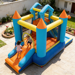 Château gonflable commercial pour cour familiale, mini château gonflable avec toboggan pour enfants - Product Image 1