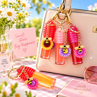Porte-clés abeille, gloss à lèvres hydratant effet eau, breloque fleur, huile à lèvres, direct usine