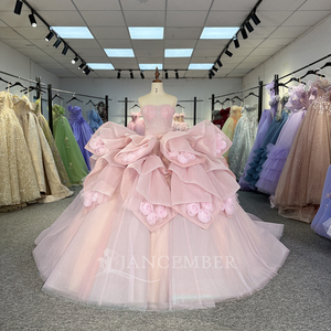 ชุดราตรีงาน Quinceanera สีชมพูวิบวับ รุ่น Dy1296 แบบสั่งตัดได้ ตกแต่งด้วยลูกปัดและลูกไม้ คอร์เซ็ทประดับลูกไม้ แต่งแอพพลิเคชั่นหวานๆ สำหรับงาน Sweet 16 และงาน Vestido De 15 Anos - Product Image 2