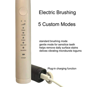 <span class=keywords><strong>Brosse</strong></span> <span class=keywords><strong>à</strong></span> dents sonique électrique en <span class=keywords><strong>bambou</strong></span> <span class=keywords><strong>rechargeable</strong></span> IPX7 avec étui de voyage et poils doux en charbon de bois - Têtes de <span class=keywords><strong>brosse</strong></span> biodégradables - Product Image 3