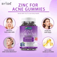 Gomitas de Zinc Veganas de Marca Privada al por Mayor, Sin Azúcar, para el Acné y la Belleza, con Sabor a Arándano y Frambuesa