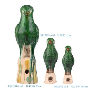 RZLN01 Antiek Aardewerk Papegaai Beeldjes Decoratie 8 Kleuren Natuurlijke Keramiek Vogels Papegaai Figuurtjes - Product Image 2