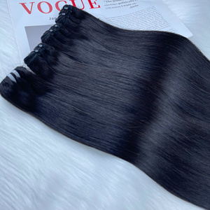 100% extensiones de cabello de trama de piel vietnamita de alta calidad Natural paquete de calidad recta de hueso dibujado Doble - Product Image 6