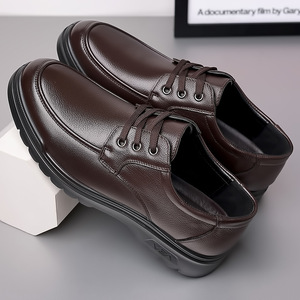 Zapatos de Vestir de Cuero para Hombre, de Piel de Vacuno de Primera Calidad, Tacón Bajo, Transpirables, Casuales de Oficina - Product Image 3