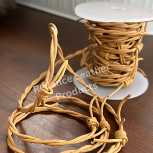 Prix usine rond tressé cordon en cuir torsadé à la main taille personnalisée pour Bracelets porte-clés tentures murales colliers charme - Product Image 1