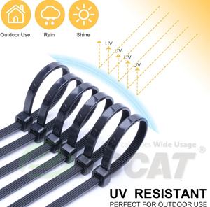 Bridas de Cable Autoblocantes de Nylon 66 Negras FSCAT, 100 Piezas, Plástico, 4.8x370mm, Buena Resistencia a la Tracción, Uso Eléctrico UL - Product Image 3