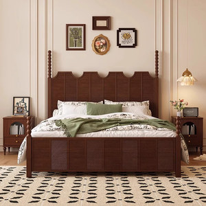 Letto Moderno Personalizzato in Legno Massello 183x214x173cm, Ecologico, Durevole, Stile Vintage, <span class=keywords><strong>Lettino</strong></span> Cinese in Legno - Product Image 5