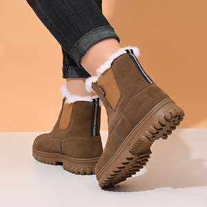 Botas de Nieve para Hombre, Forradas de Piel, Antideslizantes, para Invierno, con Tacón Bajo y Suela Gruesa - Product Image 1