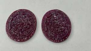 Rubí Natural Tallado Perfectamente, Forma Ovalada, Tallados Florales, Piedra Preciosa de Rubí Natural, Producto Hecho a Mano al por Mayor - Product Image 6