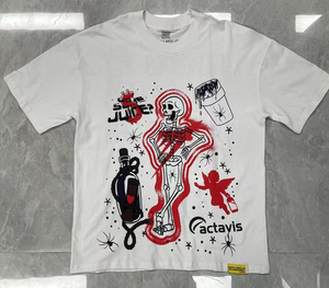 T-shirt classique formel ALOCS, blanc, de haute qualité, 100% coton, imprimé animal, respirant, séchage rapide, écologique, 220g, pour homme - Product Image 5