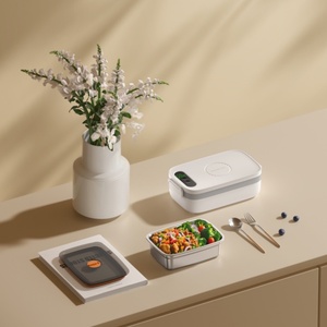Boîte à lunch sans fil rechargeable de 1 L, design OEM, pour adultes, récipient chauffant pour aliments à une touche, alimenté par USB, pour la maison, la voiture, l'extérieur - Product Image 3