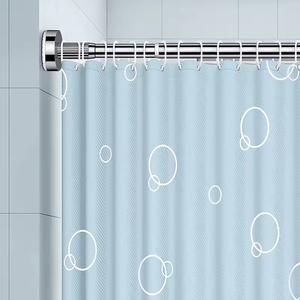 Tringle à <span class=keywords><strong>rideau</strong></span> de <span class=keywords><strong>douche</strong></span> droite en fer argenté télescopique sans poinçonnage fabriquée en Chine pour salle de bain coin de <span class=keywords><strong>baignoire</strong></span> du Royaume-Uni - Product Image 3