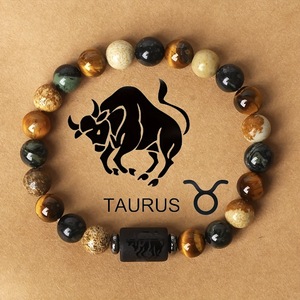 Pulsera de Piedras Naturales de Ojo de Tigre, 12 Signos del Zodiaco, Regalo de Astrología <span class=keywords><strong>para</strong></span> Cumpleaños, <span class=keywords><strong>para</strong></span> Mujeres y Hombres, Éxito de Ventas Internacional - Product Image 5