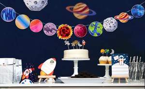 SUNBEAUTY Système solaire planète bannière premier <span class=keywords><strong>voyage</strong></span> autour du <span class=keywords><strong>soleil</strong></span> décorations d'anniversaire décorations de fête d'anniversaire de l'espace extra-atmosphérique - Product Image 4