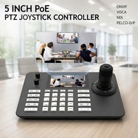 Contrôleur de clavier PTZ IP PoE 5 pouces avec décodage couleur, joystick 4D, RS485, RS232 pour le contrôle des caméras de sécurité réseau CCTV AHD PTZ
