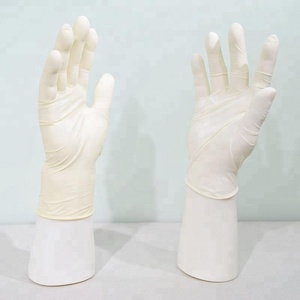 Guantes desechables de látex de buena calidad Guantes en polvo Guantes blancos lechosos de Malasia - Product Image 1