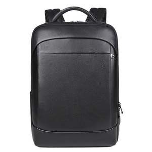 Sac à dos en cuir véritable pour homme Noir 20L avec port USB Utilisation quotidienne décontractée et professionnelle - Product Image 5