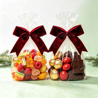 Noeuds en ruban de velours écologiques pré-noués 100% polyester, décoration de sapin de Noël, rouge foncé, ornements de couronne, emballage cadeau