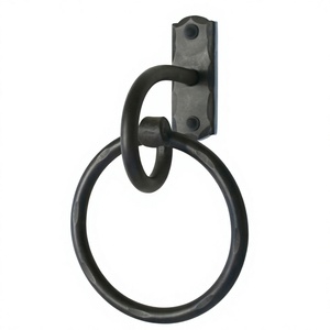 Anillo para toallas portátil de metal, montado en la pared, acabado negro, perfecto para el hogar, hoteles, baño y accesorios de aseo. - Product Image 1