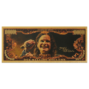 Carte commémorative Ozzy Osbourne, billet de banque en plastique plaqué or, objet de collection - Product Image 3