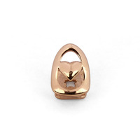 Grillz RQ Hollow Open Face Double Tooth, plaqué or jaune, pour les deux canines droites supérieures