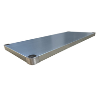 Table de travail en acier inoxydable XIANGYING 430, avec rebord de 4 pouces, 2 niveaux, certifiée NSF, finition brossée mate, capacité de charge de 300 kg/m