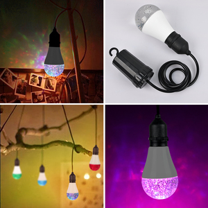 Bombilla LED colgante para tienda de campaña al aire libre, lámpara colgante para tienda de campaña, luces para acampar al aire libre, Bombilla de brillo brillante de color RGB E27 - Product Image 5