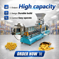 Machine extrudeuse automatique à double vis pour maïs soufflé et snacks de riz, capacité 500 kg/h, certifiée CE, neuve, ligne de production de maïs soufflé
