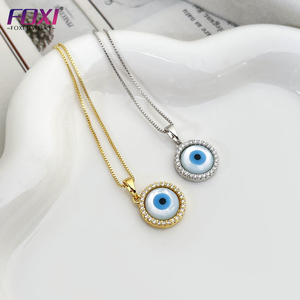 Collar con colgante de ojo redondo y Perla para hombre y mujer, joyería clásica - Product Image 3