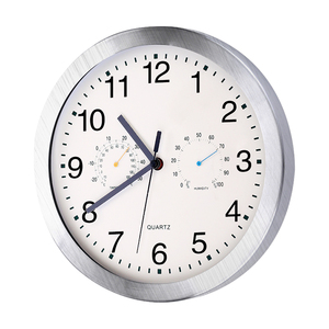Stainless Steel <strong>Outdoor</strong> Custom <strong>Clock</strong> &amp; Thermometer Hygrometer Combo Round Weather Station <strong>Wall</strong> <strong>Clocks</strong> - Product Image 1