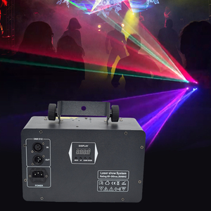 Rectángulo Cuatro cabezas de escaneo de línea láser a todo color de línea láser Luz DJ Disco Show Night Club RGB Stage Laser Light - Product Image 4
