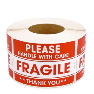 1 Roll of 500 <strong>Fragile</strong> 2\&quot; X 3\&quot; Permanent <strong>Adhesive</strong> Packing Shipping <strong>Labels</strong> with Logo Handle Care Warning Can Add Custom Logo - Product Image 4