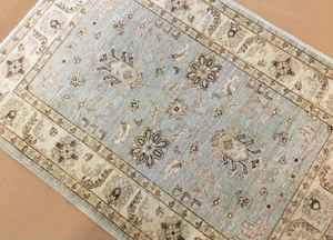 Azul claro Beige Fine Oushak Alfombras personalizadas anudadas a mano disponibles Hecho a mano 2'8 "X 4 '.0" - Product Image 3