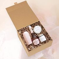 Mor Q el sanatları 1 paket kahverengi Kraft nervürlü sert hediye kutusu ile manyetik kapatma kapak 8x8x4 kare Favor kutuları ile klas nervürlü